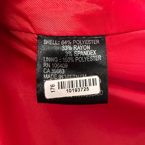 Tahari Arthur S. Levine Red Structured Blazer Jacket Size 10 - Picture 9 of 10